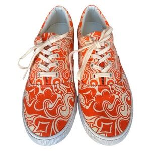 NWOT Bucketfeet Orange Sherbet canvas sneaker women’s size 9 artist designed